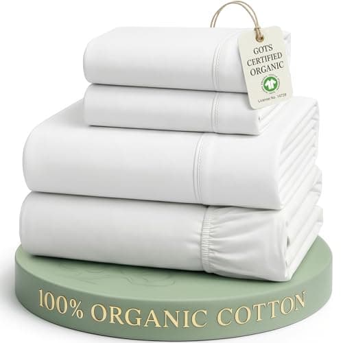 LANE LINEN 100% Organic Cotton Percale Sheet Set